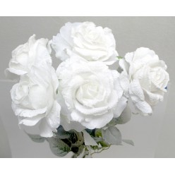 Цветок искусственная Роза распущенная заснеж. № 503